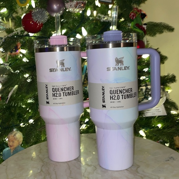 Stanley Quencher Watercolor H2.0 FlowState Tumbler 40oz, Tulle & Dusk bundle - Picture 2 of 10